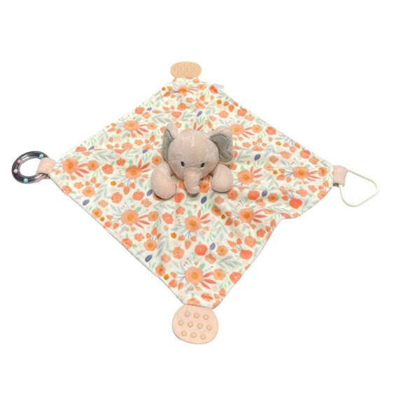 Luxe +‎ Willow Elephant Lovey Floral Baby Security Blanket Sensory Teething Toy - Picture 2 of 12